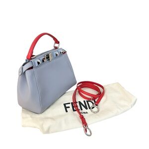 FENDI Nappa Studded Mini Peekaboo Bag